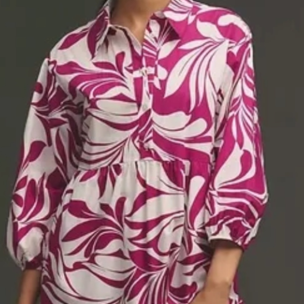 Anthropologie Bettina - Size L - Pink and White